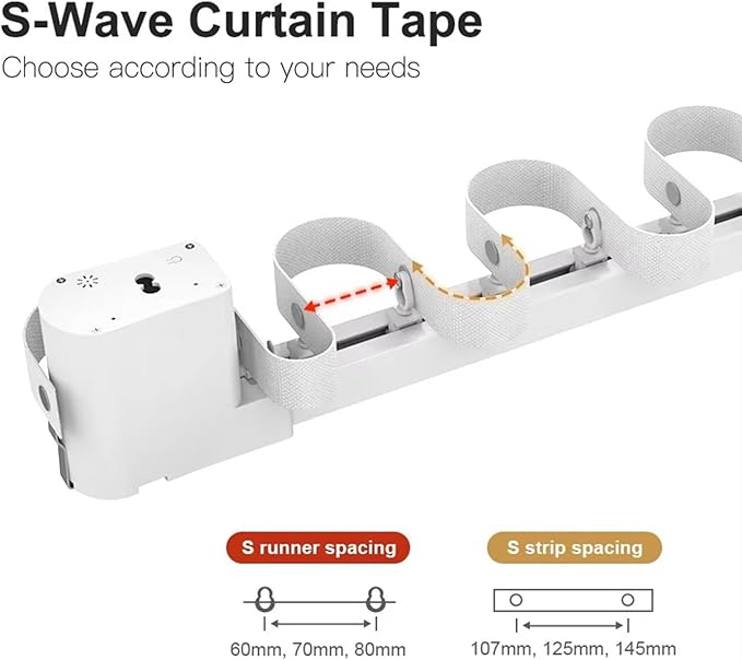 Hidden WiFi Smart Curtain Track System, 2.0N.m <30dB Quiet Brushless Motor, Automatic Ripple Fold Drapery Opener with Remote, Alexa & Google Home, 132lb Load, SX-X20 (2 meters (78.7 inches))