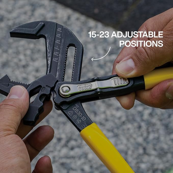 Klein Tools D53003KIT Plier Wrench Set, 3-Piece High-Leverage Pliers, Adjustable, Reversible Jaw, Smooth and Knurled Teeth, 7-Inch 10-Inch and 12-Inch