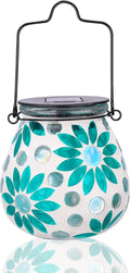 Afirst Mosaic Solar Lanterns Outdoor - Glass Hanging Solar Lights Hollow Out Waterproof Table Lamp Outdoor Decorative for Garden, Patio, Holiday Party Outdoor Decoration