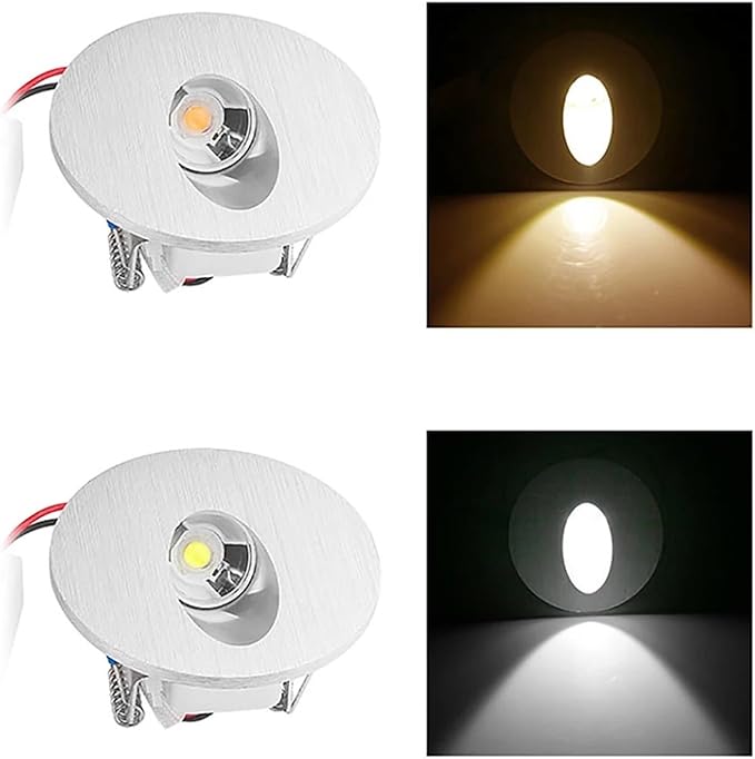 Wall Sconce Lamps Embedded with Mounting Box Round Nightlight for Stair Step Corridor Balcony Luminaire AC85-265V/DC12V(Warm(2700-3500K),1W 12V-24V)