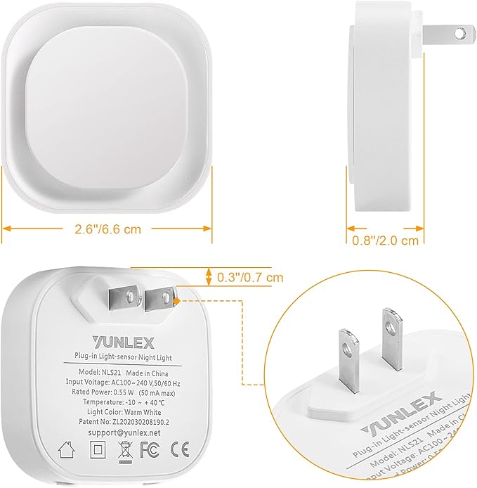 YUNLEX 6 Pack Daylight White Night Light, Gentle Eye-Care with Dimmable Wide-Glow, Indirect Reflection, Auto Dusk to Dawn Sensor, Plug in for Hallway, Kitchen, Garage, Laundry, as Mother Gifts