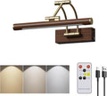 Rechargeable Picture Lights for Wall Art,12 inch Battery Operated Down Lights,3CCT Dimmable with Remote,Rotatable Gallery Light for Artwork,Wood