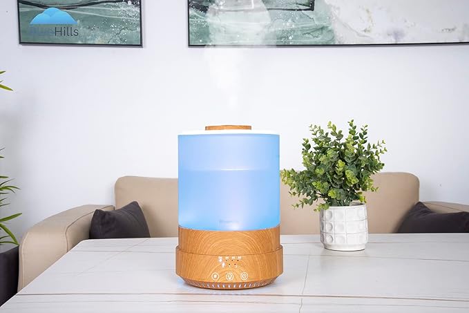 BlueHills Premium Set of Two Large 2500 ML and 4000 ML XL Essential Oil Diffusers Humidifier Combo for Large Room Home with Décor LED Lights Great Gift – Value Pack of Wood Grain.