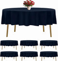 6 Pack Navy Blue Round Tablecloths 90 Inches Table Cloth Stain and Wrinkle Resistant Washable Polyester Table Cover Fabric for Party, Wedding,Dining,and Banquet Decoration