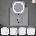 White Night Lights Plug in to Wall,4 Packs Dimmable Night Light with Auto Dusk to Dawn Sensor,Soft Glow Night Light for Bathroom, Bedroom,Hallway, Stairs, Kitchen,White