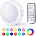 Cadrim Puck Lights - LED Color Changing, Dimmable Under Cabinet Lights with Wireless Remote Controls for Kitchen (1 Pack)