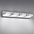 Modern LED Bathroom Lights Fixtures 4-Light,Stainless Steel Chrome Acrylic Wall Lighting,Vanity Lights for Bathroom Over Mirror 6000k 27in