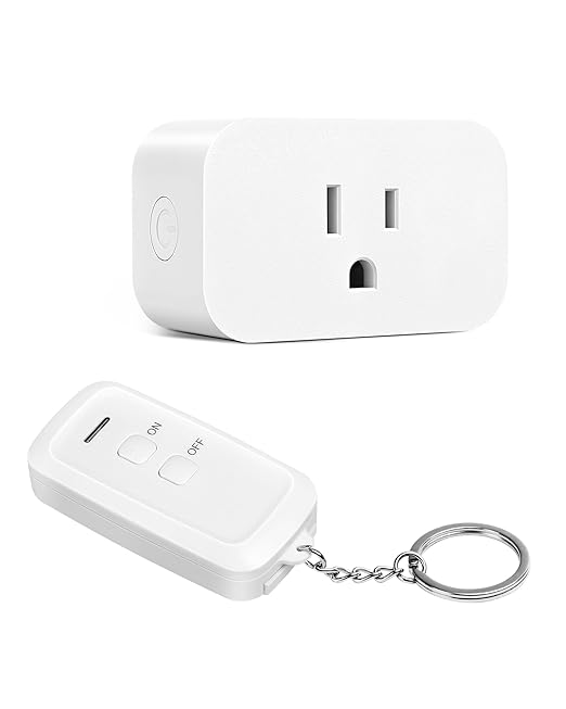 DEWENWILS Indoor Remote Control Outlet, Wireless Remote Light Switch, No Interference Remote Outlet Switch, No Wiring, 15A/1875W, 100ft RF Range, Compact Design, Programmable