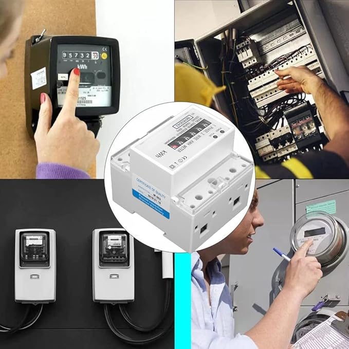 Watris Veiyi DDM75S 10-40A Single Phase KWH Meter, 4P Din Rail Energy Meter, Electric Meter, Electronic Din Rail KWh Meter, LED Electricity Power Consumption Wattmeter Energy Meter