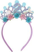 Mermaids 1st Birthday Hairband for Babys - Purple Flower Birthday Hairband for First Party Decors,Baby Girl Purple Headband