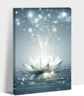 GUTTATY Zen Floral Canvas Wall Art, Water Lily Bloom Picture, Lotus Flower Canvas Art Print, Spiritual Zen Wall Picture, Meditation Spiritual Zen Flower Print for Yoga Spa Spiritual Room 12x18 inch