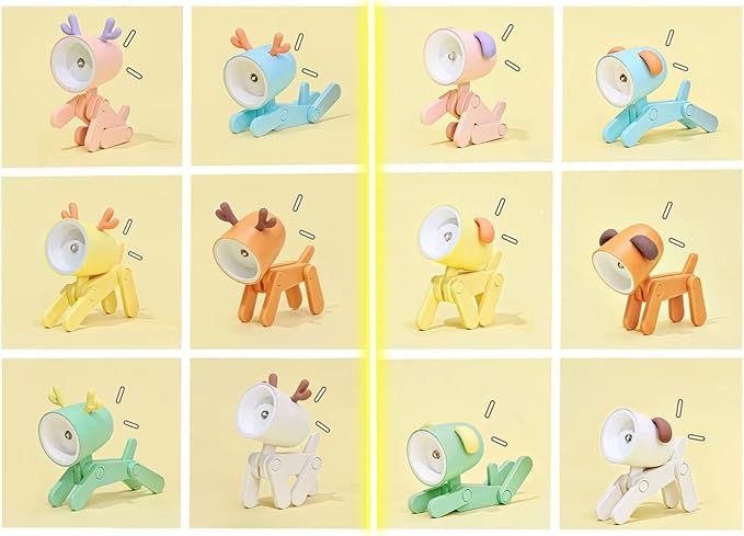 Cute Night Light for Kids, Adorable Mini Led Table Desk Lamp, Decorative Lamp Nightstand, Animal Pet Nightlights, Christmas Decorate Birthday Gifts for Children, Students (1 x Blue Dog)
