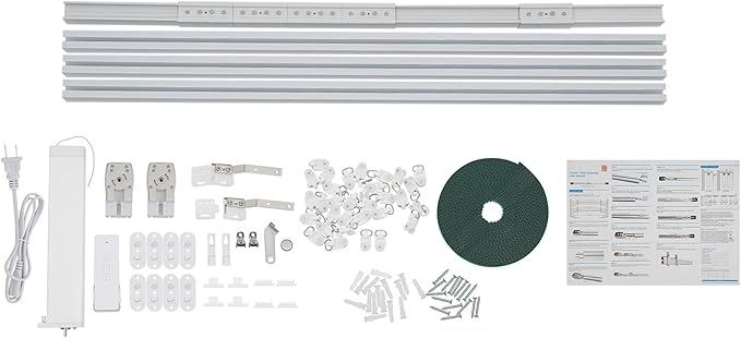 Bacocoo Electric Motorized Curtain Rail Track with Remote Control, Smart Curtains System Smartphone App Control Applicable for Home/Office. Automatic Curtain Opener 7.08-13.78ft.