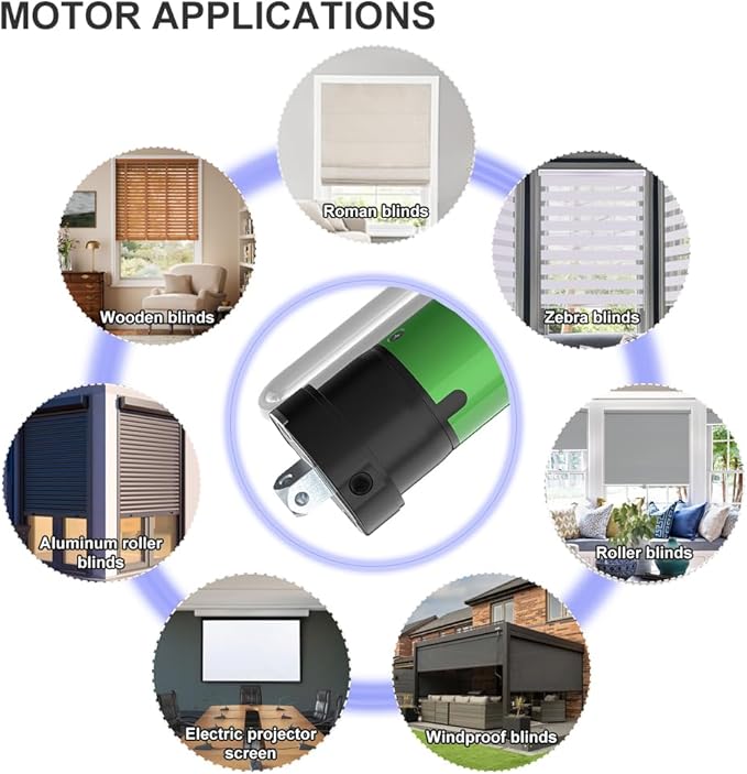 Motorized Roller Shade Motor 35mm, DC24V Electric Tubular Motor Kit for Blinds with Remote, Mechanical Limit, Quiet Copper Motor (6.0 N.m for Φ50mm (2") Groove Tube)
