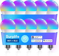 Smart Light Bulbs,Full Color Changing Dimmable LED Bulb,Compatible with Alexa and Google Assistant,UL FCC Certified,2.4GHz WiFi+Bluetooth LED Light Bulbs, Music Sync Smart Home Lighting (10)