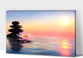 Zen Wall Art Decor, Modern Bathroom Zen Decor Wall Art, Large Canvas Wall Art for SPA Zen Room Decor, Pink Lotus Flower and Pebble Relaxing Zen Art Prints for Office & SPA Wall Decor 32x48 Inches