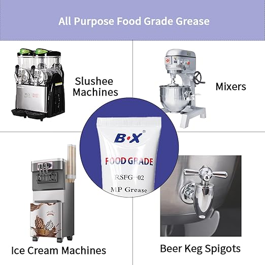 Food Grade Grease Food Safe Machine Lubricant for Frozen Dessert Equipment, O-Ring Lubricants 6X4oz