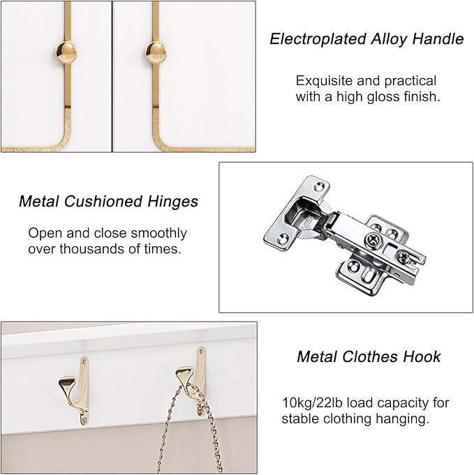 Modern Coat Rack Shoe Bench, 3 In 1 Multifunctional Entryway Organizer with Bench, Shoe Storage and Coat Rack, Entryway Organizer for Small Spaces(White,50cm/20in)