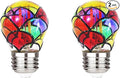 I-SHUNFA Stained Glass LED Light Bulb,6 Watts Heatless E26 G45 LED Light Bulbs for Home Party,Recreation Room,Balcony,Garden,Christmas Decoration 2 Pack