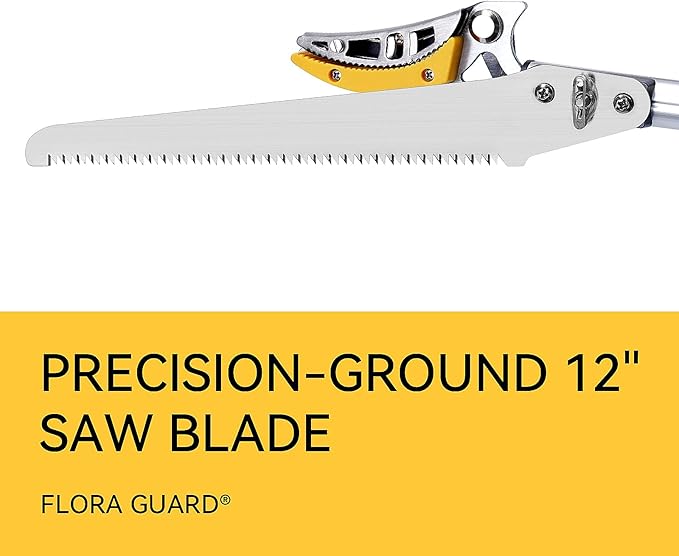 FLORA GUARD 4.6-10ft Extendable Tree Pruner，Cut and Hold Pruning Trimmer - Long Reach Pole Saw, Telescoping Fruit Picker, Branches Bypass Lopper - Lightweight Tree Trimmers Long Handle Pruner