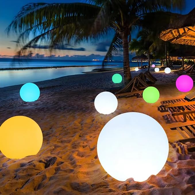 16 In Cordless LED Glowing Ball Light, LED Globe Orb Night Light w/Remote,16RGB Color Changing Waterproof Light Up Ball Rechargeable Indoor/Outdoor Mood Lamp for Nursery Garden Patio Party Bar Decor.