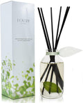 LOVSPA Reed Diffuser Set, Zen White Tea & Ginger Scented Oil Diffuser with Sticks, Home Fragrance Accessories for Bathroom Shelf Decor, Aroma Diffusers for Home or Office Desk, USA Made