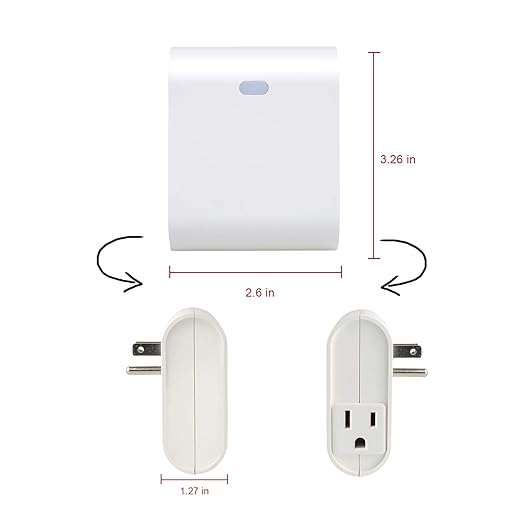 Zwave Smart Light Dimmer Plug, Plug-in Socket, Built-in Repeater, Z Wave Hub Required, Works with SmartThings, Wink, Alexa, Google Assistant
