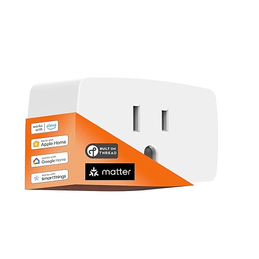 Onvis Matter Over Thread Smart Plug, Smart Mini Outlet, Works with Apple Home, Alexa & Google Home, 15A/1800W （1Pack）