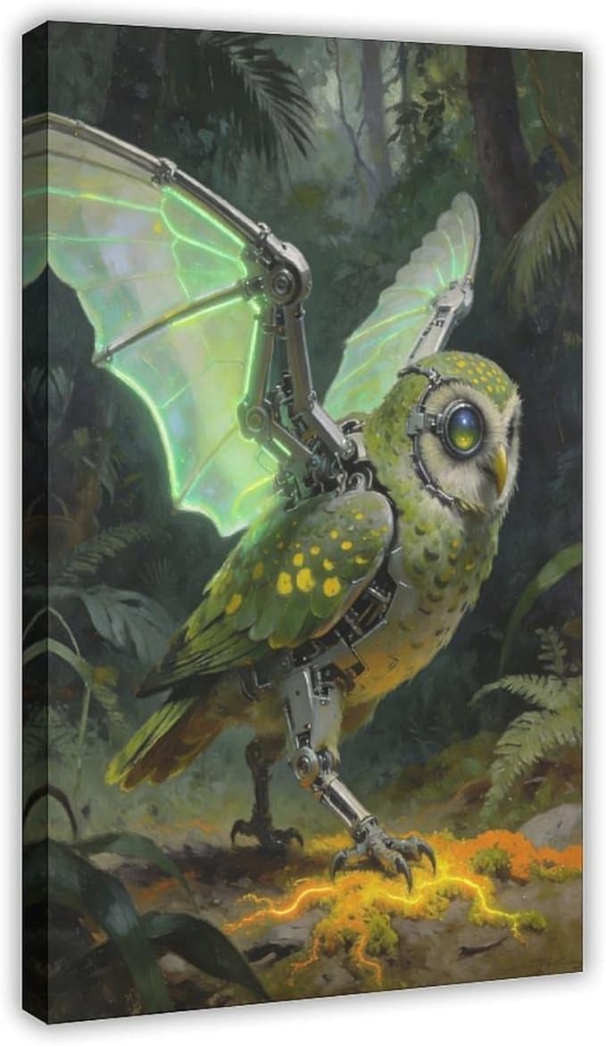 Framed Cyber Fantasy Wall Art for Living Room And Home Office Modern Sci Fi Nature Inspired Decor 20x30inch(50x75cm)