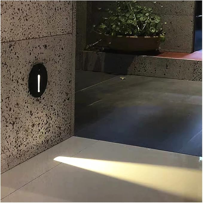 TTPP 1W LED Recessed Wall Lamp Stair Light AC85-265V Step Light Indoor Recessed Staircase Lamp Stairway Corridor Wall Foot Lamp Sconce Lights-WarmWhite-Silver
