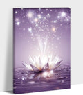 Zen Canvas Wall Art, White Lotus Flower Bloom in Water Picture, Zen Blue Flower Painting, Modern Framed Spiritual Home Artwork for Yoga Spa Meditation Spiritual Room Living Room Office 12x18 inch