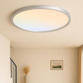 MOONSEA Flush Mount LED Ceiling Light Fixture Brushed Nickel 32W, 16 Inch Dimmable 3000K-4000K-6500K 3 Color Selectable Ceiling Lamp 3200LM Low Profile Ceiling Light for Kitchen Bedroom Hallway