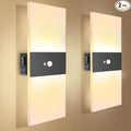 LED Wall Sconces Set of Two | Wall Lamps with 2000mAh Battery Operated,Rechargeable,Sensing Mode and Constant Light Mode,Acrylic Wall Sconce,Warm White,3000K,Cordless Wall Light (2Pcs)