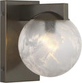 Savoy House 9-1017-1-15 Darien Contemporary Ice Glass Wall Sconce, 1-Light 60 Watt, 8" H x 6" W, Mediterranean Bronze