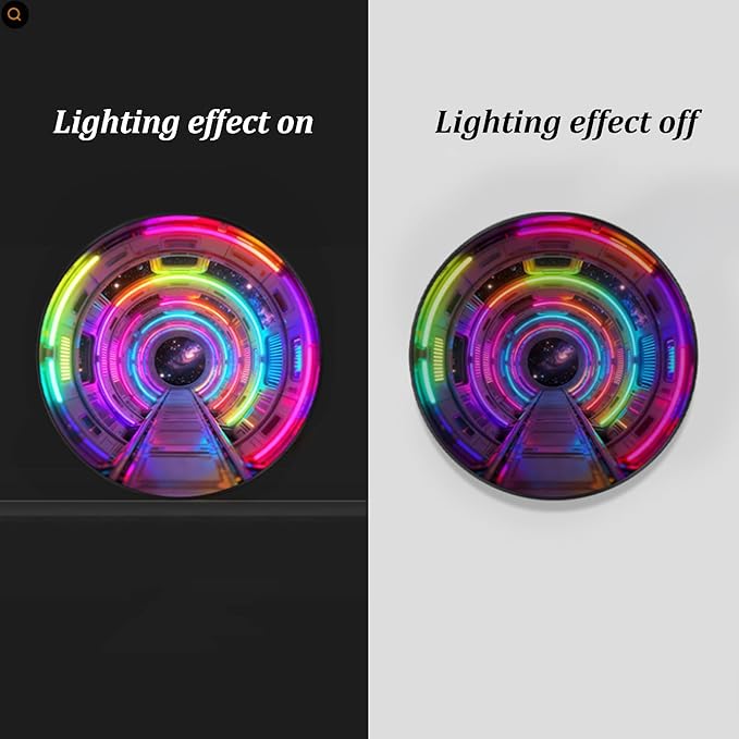 DAJIAYIQI LED Light Decor Wall Art, 3D Wall Sculpture Decoration with Aluminum Frame, Full-screen LED Illuminated Panel, Technological Glowing Wall Art for Bars Hotels E-sports Room(C,40cm)