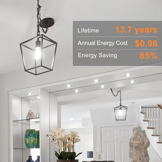 TJOY 20 Pack E26 Base Vintage LED Edison Light Bulbs, 60W Equivalent, Dimmable, 5000K Daylight White, 8W ST58 LED Filament Bulbs, 800Lumens, CRI80+, Antique Glass Style for Home, Bedroom, Farmhouse