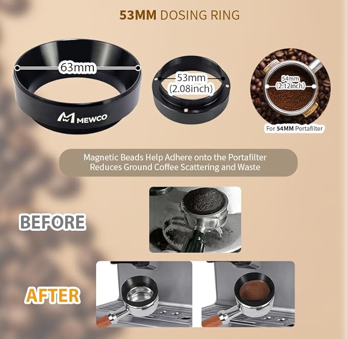 7 Pack Espresso Tamper Station&Coffee Distributor Tamper&Espresso WDT Stirrer&Coffee Tamping&Brush&Coffee Dosing Funnel&Espresso Puck Screen, Espresso Accessories for Bar Home Office (54 mm)