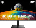 KTC 32 Inch 2K Monitor, 1440P IPS Computer Monitor, 100Hz 120Hz Frameless QHD PC Monitor for Office & Gaming, Eye Care, G-Sync/FreeSync, 109% sRGB, HDR, HDMI/DP, Tilt Adjustable, VESA, H32T13