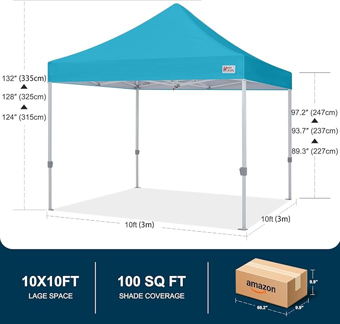 MASTERCANOPY Pop Up Canopy Tent Commercial Grade 10x10 Instant Shelter (Sky Blue)