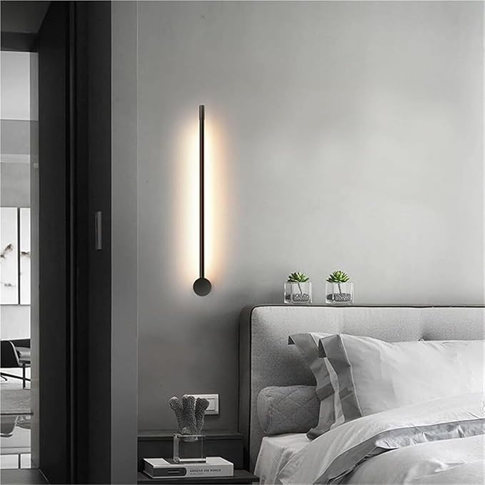 Living Room Minimalist Background Wall Decoration Bedroom Bedside Linear LED Wall Lamp Ceiling Light(Neutral Light,60cm)
