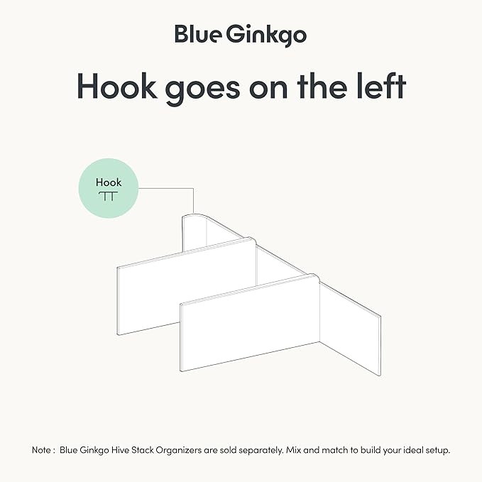 Blue Ginkgo Hive Stack Organizer Partition – (Made in Korea, White)