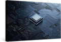 CPU Concept Canvas Wall Art Decor Central Computer Processors CPU for Living Room AI Wall Painting Wall Art for Office Modern Artwork Poster Prints Framed 20x28 INCH