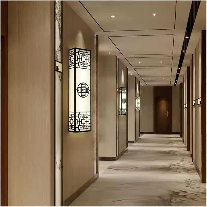 Chinese Style Bedroom Wall Lamp Strip Shaped Zen Background Wall Bedside Lamp Living Room Hallway Stairs Hotel Lighting,Simple