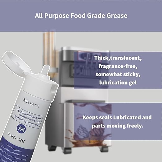 Food Grade Grease Food Safe Machine Lubricant for Frozen Dessert Equipment, O-Ring Lubricants 6X4oz