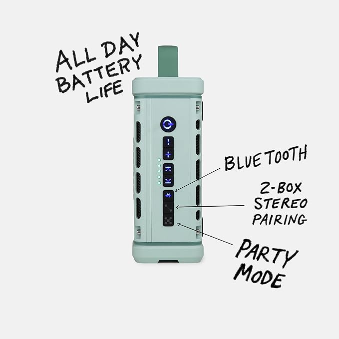 Turtlebox Ranger: Loud! Outdoor Portable Bluetooth 5.4 Speaker | Rugged, Waterproof, Ultra-Portable | Plays to 105db, Deep Bass, Shockproof, Unlimited Pairing for Full Stereo Experience, River Rock