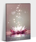 Zen Canvas Wall Art, White Lotus Flower Bloom in Water Wall Poster, Lotus Flower Canvas Art Print, Calm Relax Picture, Modern Framed Spiritual Home Artwork for Bathroom Spa Yoga Decor 28x40 inch