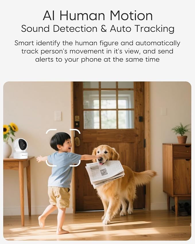 VSTARCAM 5G Security Camera Indoor, 4MP 2.5K Pet Camera with Speaker for Dog/Cat, Baby Monitor with Phone App, Dual-Band WiFi, Auto Tracking, IR Night Vision, 2-Way Talk, Cloud & SD Card Storage