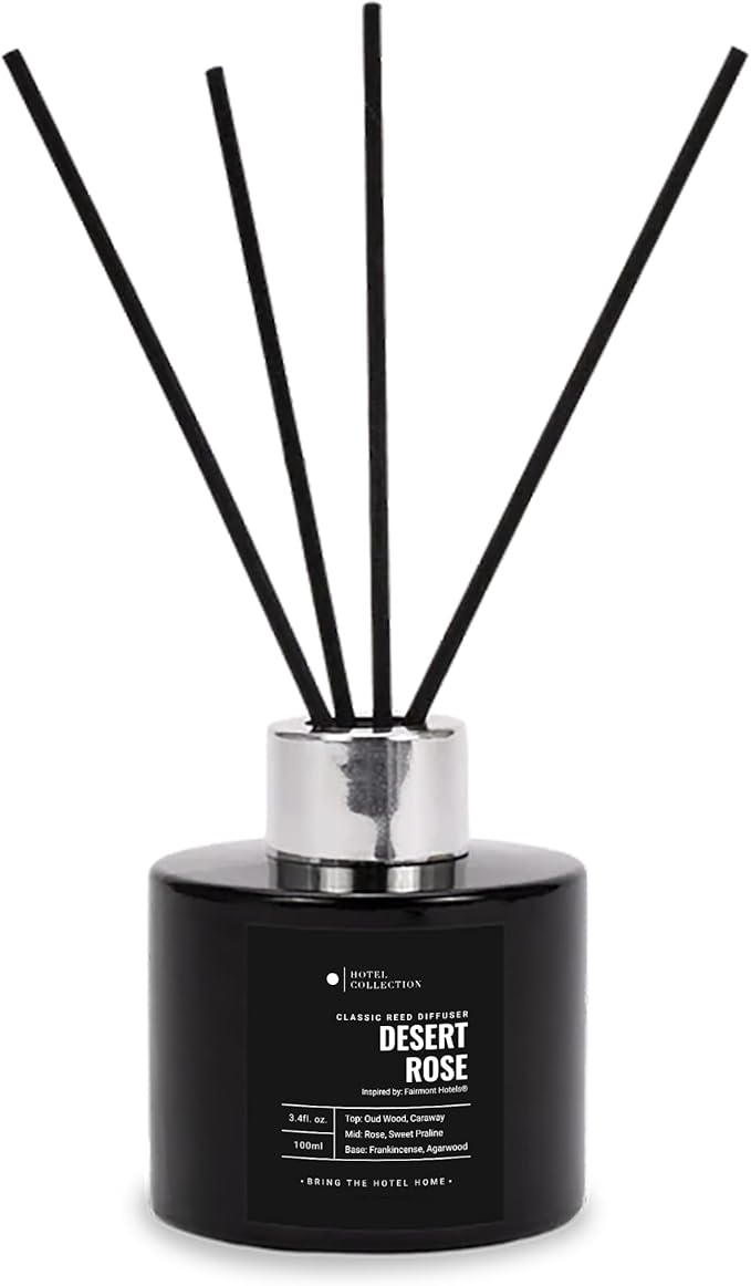 Desert Rose Reed Diffuser Set,Luxury Hotel Inspired Home Diffuser, Lasting 4 Month Longevity, 100mL