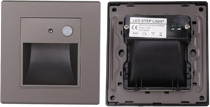 Fafeicy LED Step Lights Sensor Recessed Stair Light 1.5W Motion Light 3000K for Indoor Corridor