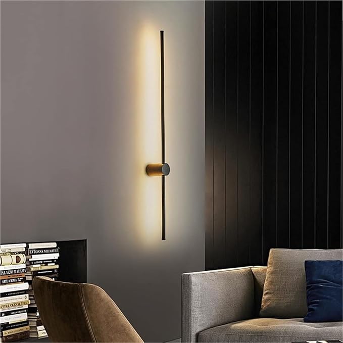Living Room Minimalist Background Wall Decoration Bedroom Bedside Linear LED Wall Lamp Ceiling Light(Neutral Light,100cm)